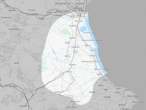 Mapa de zona de servicio