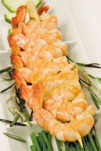 Brocheta de langostino 